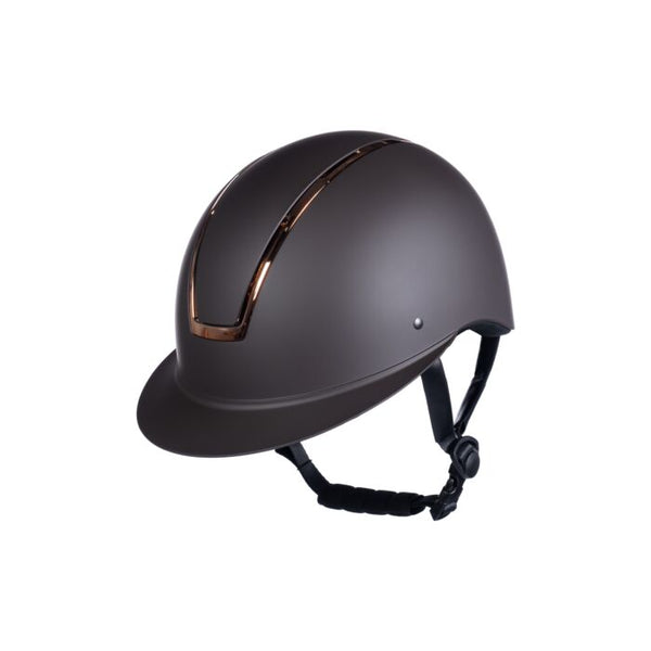 HKM RIDING HELMET LADY SHIELD BROWN/ROSE GOLD