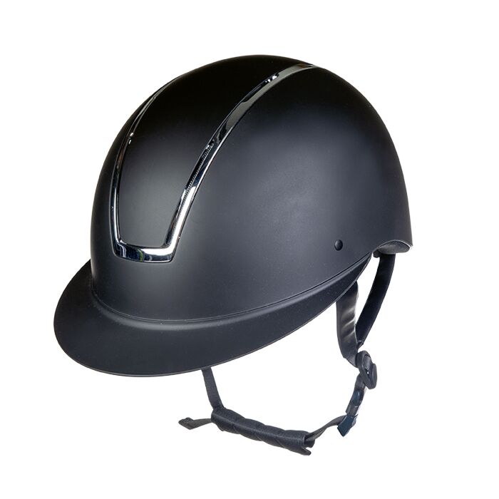 HKM RIDING HELMET LADY SHIELD BLACK/SILVER SHINY