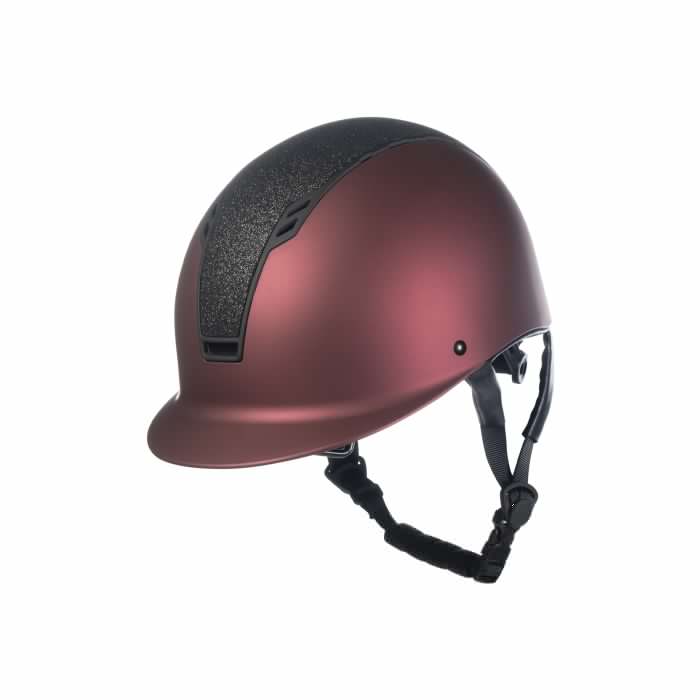 HKM RIDING HELMET GLITTER DARK RED/BLACK