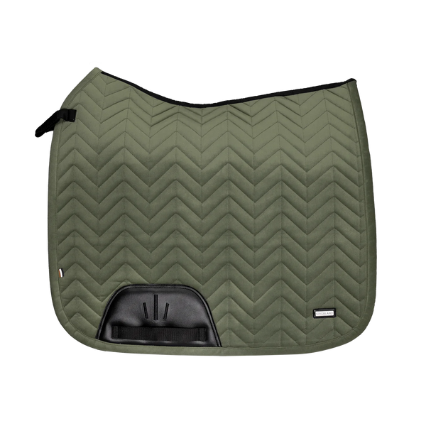 KINGSLAND KLVIGGA VELVET DRESSAGE SADDLEPAD GREEN BEETLE