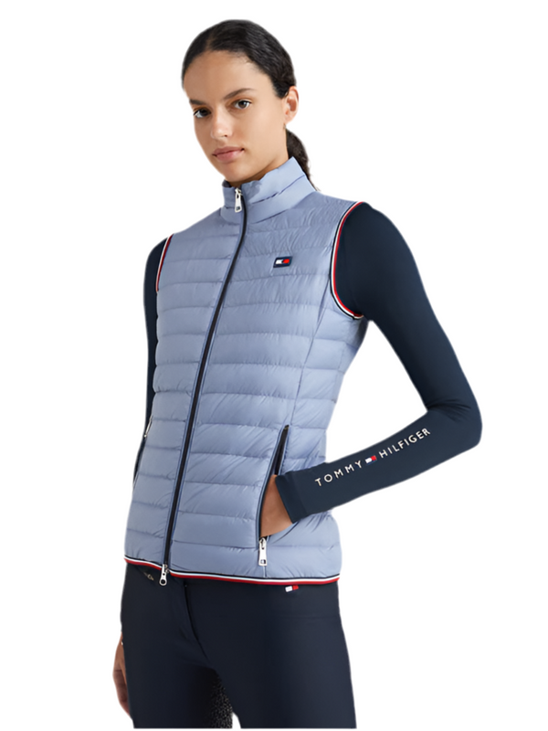 TOMMY HILFIGER WOMEN LIGHT RE-DOWN VEST MOONSTONE