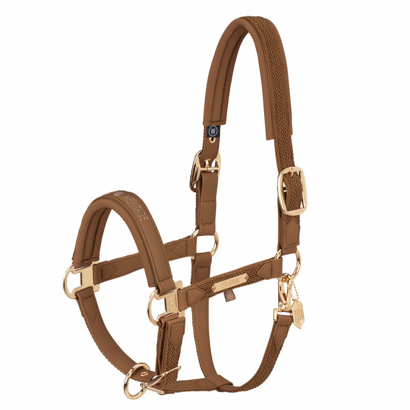 ESKADRON HEADCOLLAR FAUX LEATHER PLAIT DP ALMOND