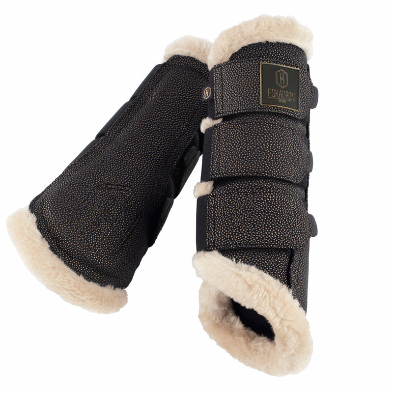 ESKADRON STINGRAY FAUXFUR TENDON BOOTS BLACK