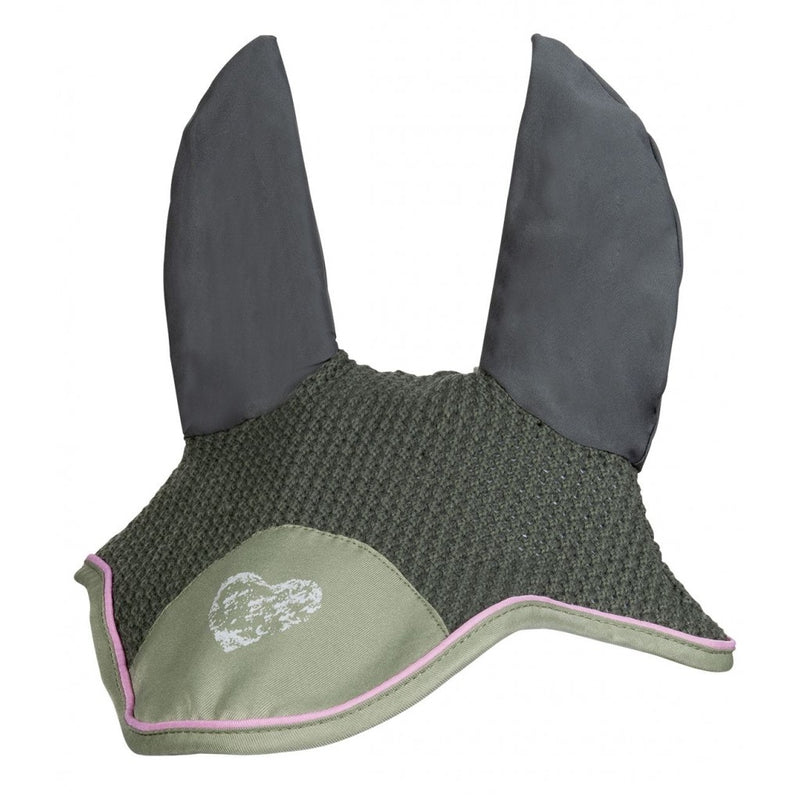 HKM EAR BONNET HORSE SPIRIT GREY/GREEN